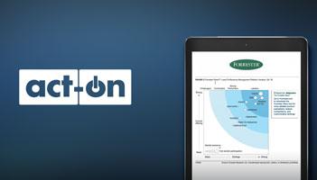 This is a picture of the Forrester Wave for Lead to Revenue Management platforms. Act-On was named a leader.