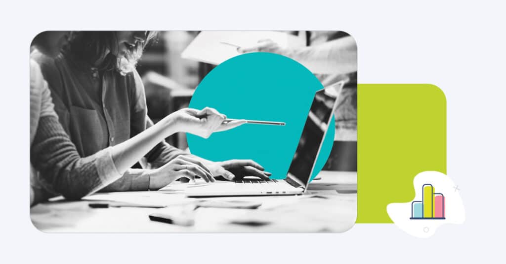 Colleagues discussing email sender name best practices.