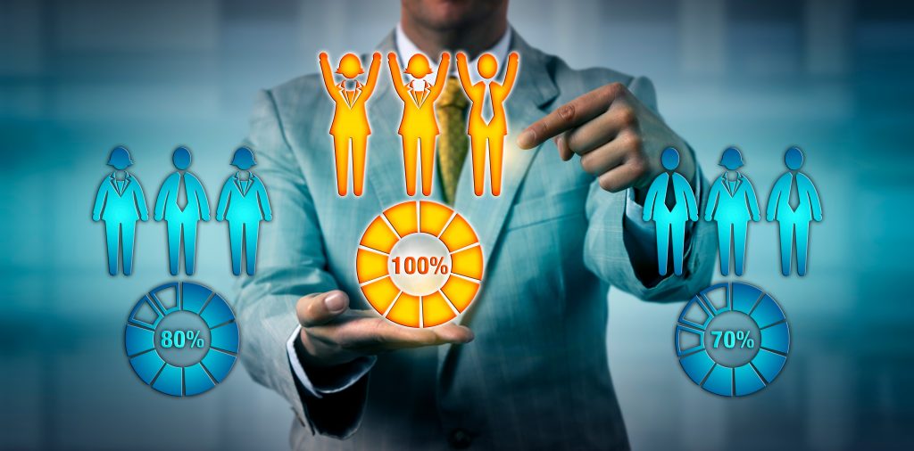 Man illustrating the difference between audience and prospects.