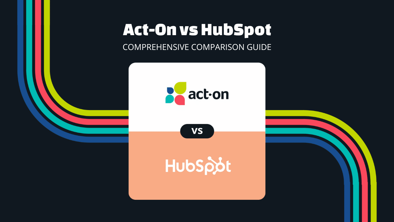 Act-On and HubSpot logos with rainbow background.