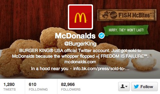 Burger King McDonald's Twitter Hack