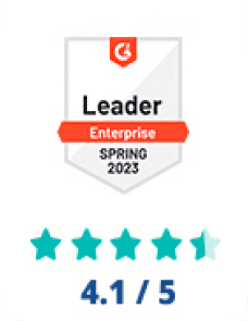 Leader Enterprise Spring 2023 review badge with a score of 4.1/5 stars.