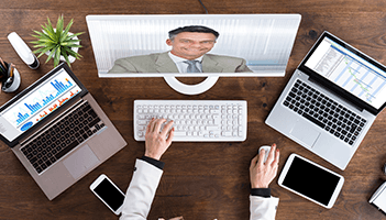 This is a graphic of a webinar with text explaining four tips for producing a great webinar.