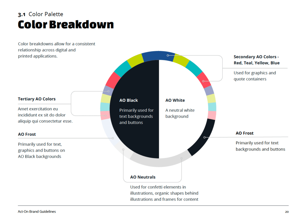 Example of a brand's color palette.