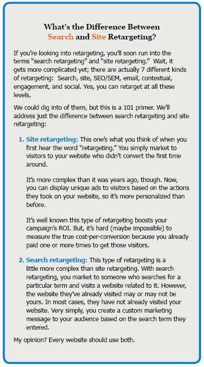 Site and Search retargeting