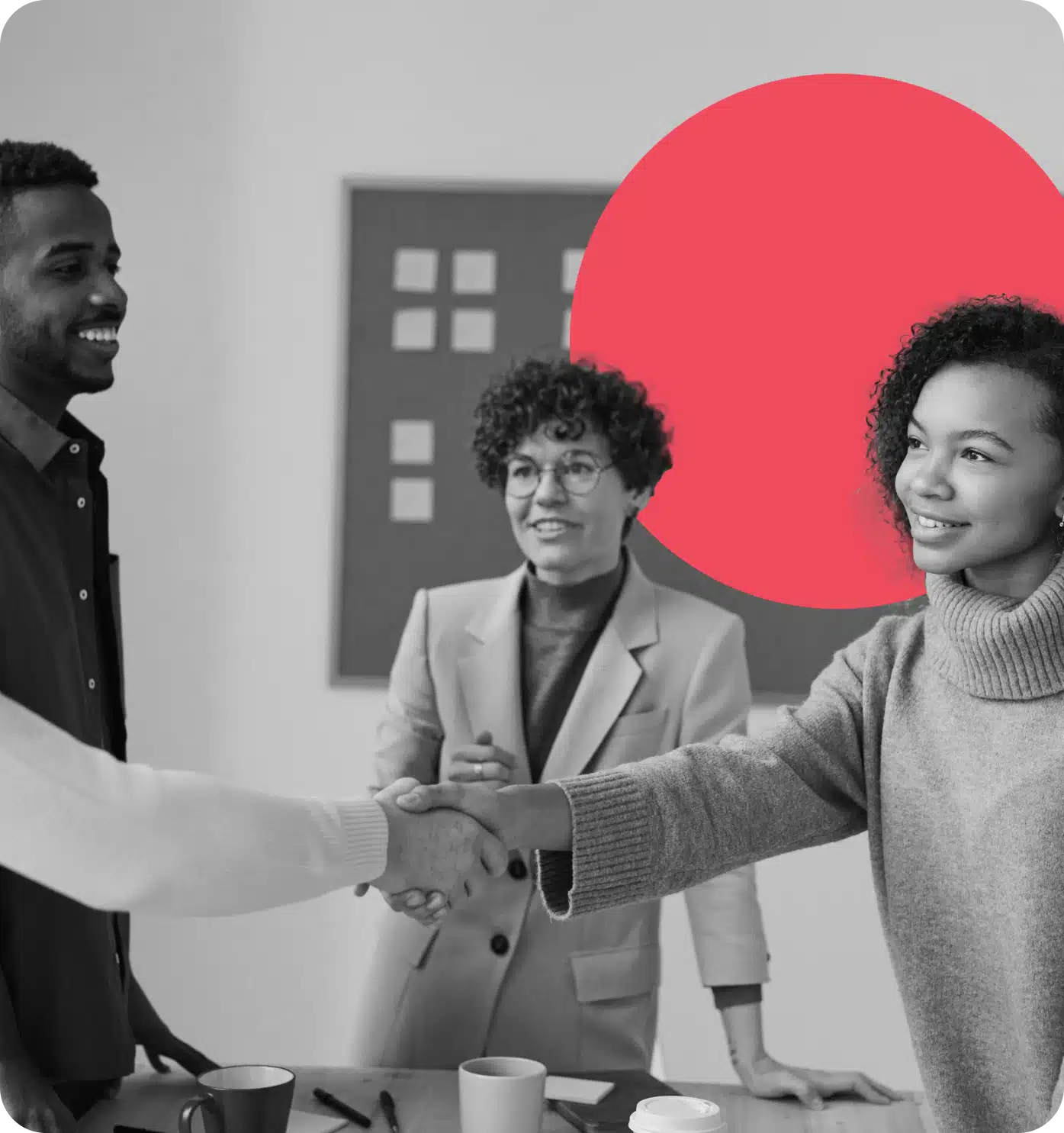 Colleagues shaking hands.