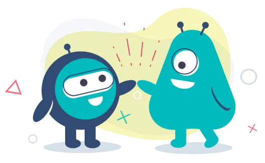 two act-on aliens fist bump each other